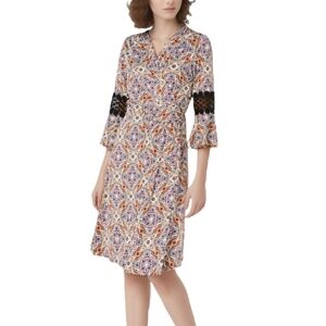 NEW NY COLLECTION SIZE M PETITE PRINTED WRAP DRESS